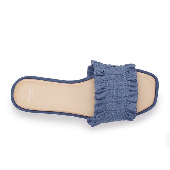NWT DRAPER JAMES RSVP Valentina Women's Slide Sandals Size 6 Blue Chambray New! - Picture 5 of 8